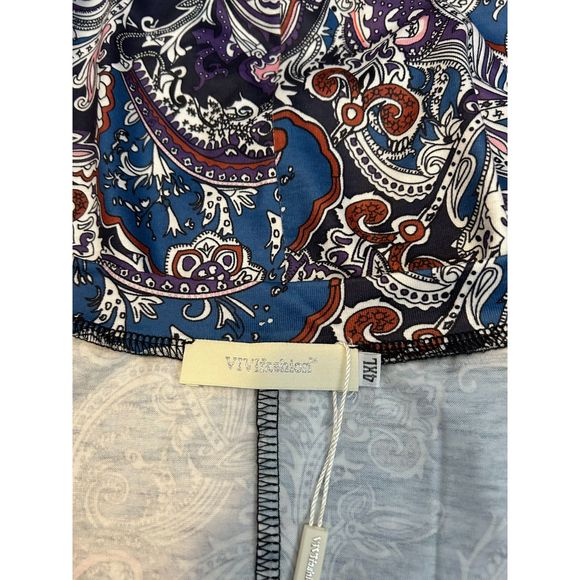 New with Tags VIVI Fashion Plus Size V-Neck Sleeveless Paisley Tunic size 4XL C7 - Picture 3 of 8